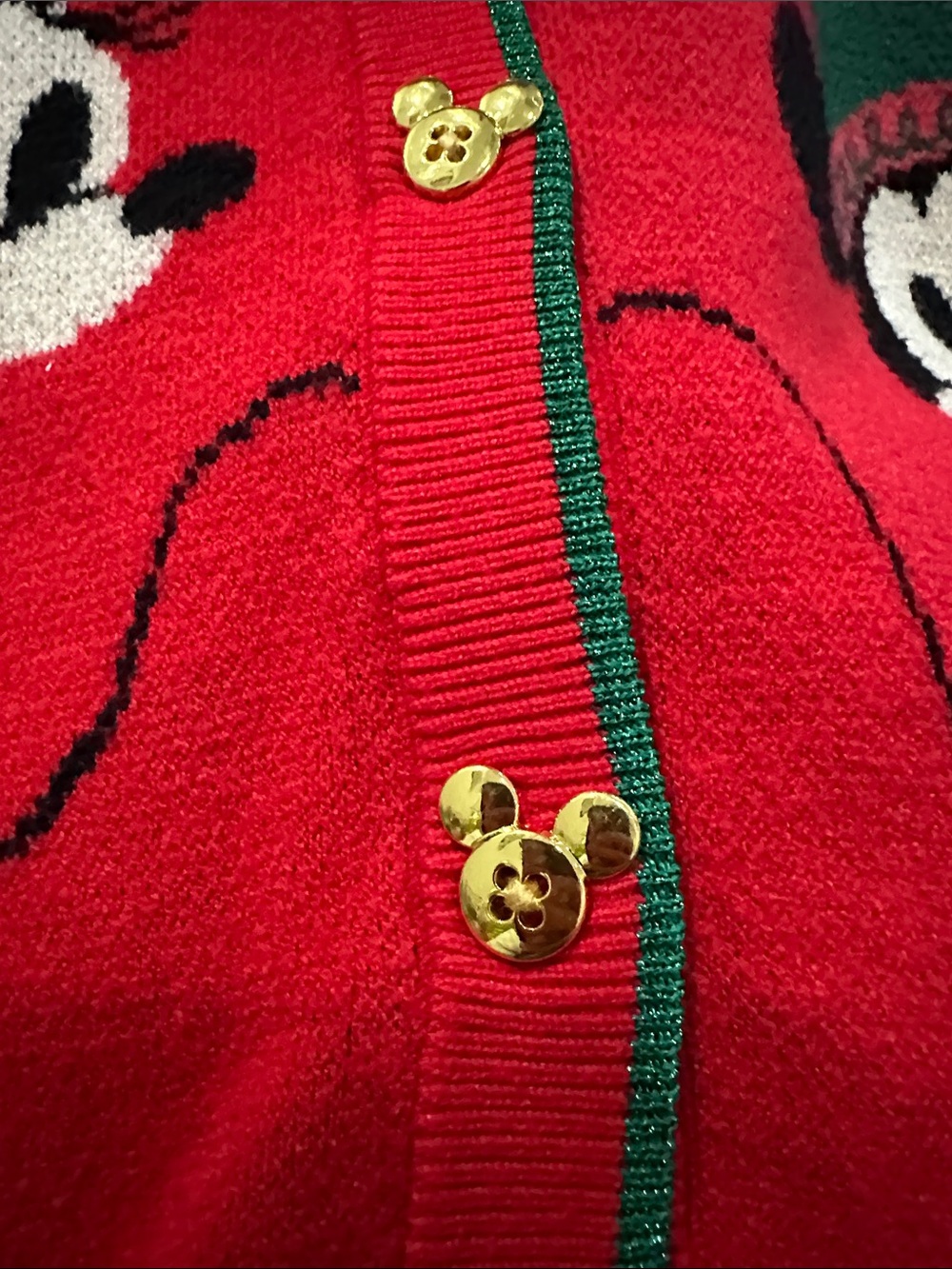Disney Red Holiday Mickey & Minnie Cardigan Sweater - Picture 5 of 11